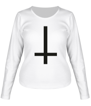 Женская футболка длинный рукав Перевёрнутый крест фото