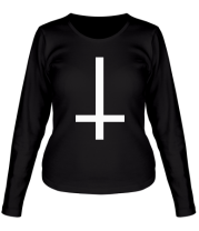 Женская футболка длинный рукав Перевёрнутый крест фото