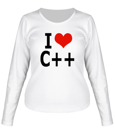 Женская футболка длинный рукав I love C++