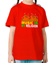 Детская футболка Music is my religion фото
