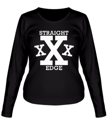Женская футболка длинный рукав Straight edge