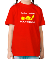 Детская футболка Coffee, cookies, ROCK'N'ROLL фото