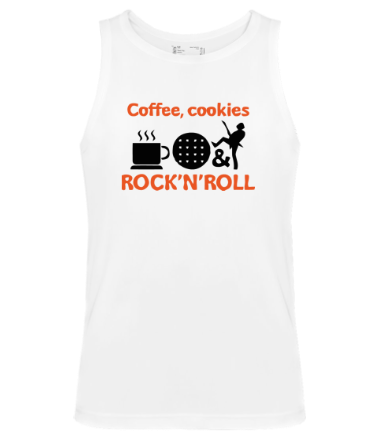 Мужская майка Coffee, cookies, ROCK'N'ROLL