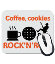 Коврик для мыши Coffee, cookies, ROCK'N'ROLL фото