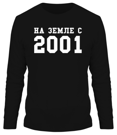 Мужская футболка длинный рукав На земле с 2001