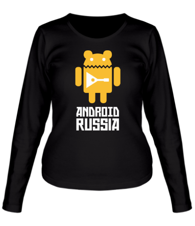 Женская футболка длинный рукав Android Russia