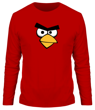Мужская футболка длинный рукав Angry Birds Red Face