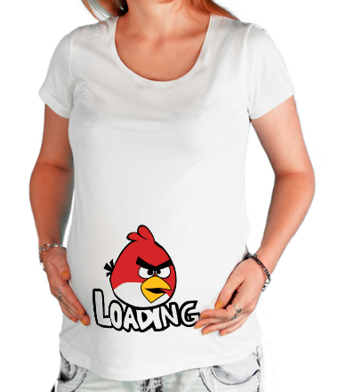 Футболка для беременных Angry Birds Loading