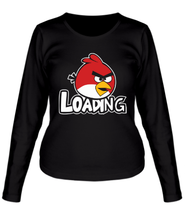 Женская футболка длинный рукав Angry Birds Loading