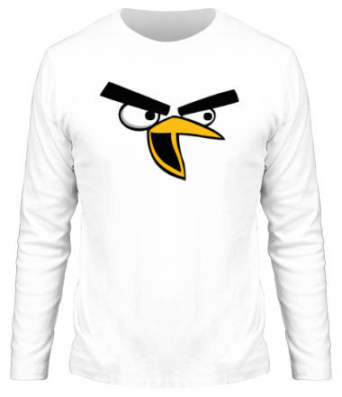 Мужская футболка длинный рукав Angry Birds Chuck Face