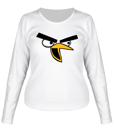 Женская футболка длинный рукав Angry Birds Chuck Face