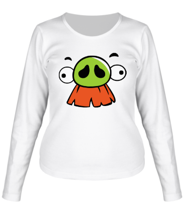 Женская футболка длинный рукав Angry Birds Baron Face