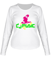 Женская футболка длинный рукав DJ Music фото