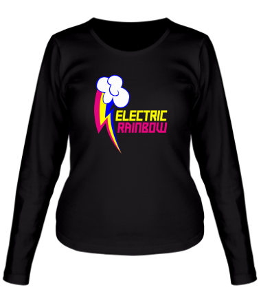Женская футболка длинный рукав Electric Rainbow