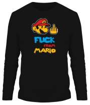 Мужская футболка длинный рукав Fuck from Mario