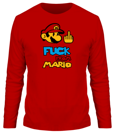 Мужская футболка длинный рукав Fuck from Mario