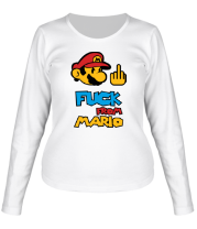 Женская футболка длинный рукав Fuck from Mario