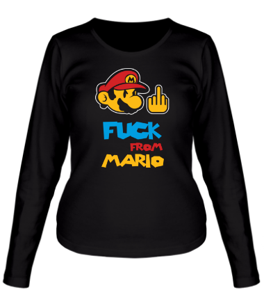 Женская футболка длинный рукав Fuck from Mario