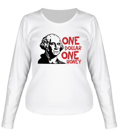 Женская футболка длинный рукав One dollar, one honey