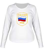 Женская футболка длинный рукав МВД России фото