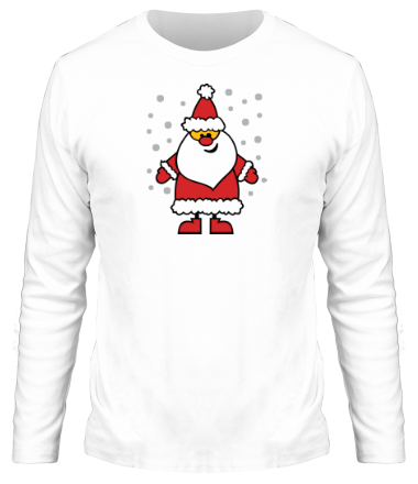 Мужская футболка длинный рукав Веселый Дед Мороз