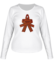 Женская футболка длинный рукав Георгиевская ленточка
