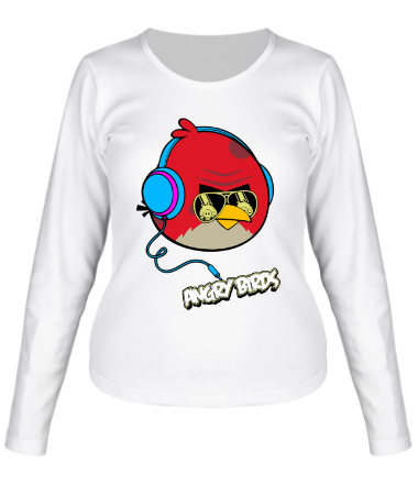 Женская футболка длинный рукав Angry Birds Music