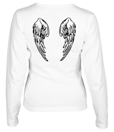 Женская футболка длинный рукав Крылья Ангела