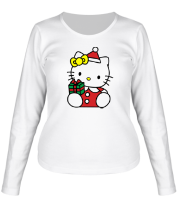 Женская футболка длинный рукав Hello Kitty с подарком фото