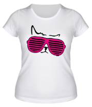 Женская футболка Киса в очках фото