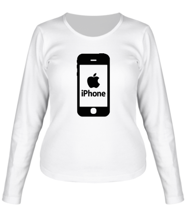 Женская футболка длинный рукав Apple iPhone
