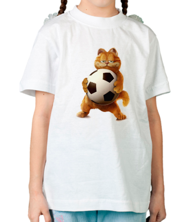 Детская футболка Гарфилд с мячoм