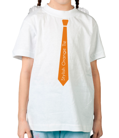 Детская футболка Стильный оранжевый галстук