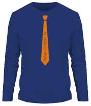Мужская футболка длинный рукав Стильный оранжевый галстук фото