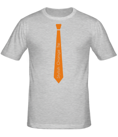 Мужская футболка Стильный оранжевый галстук