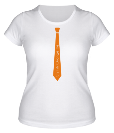 Женская футболка Стильный оранжевый галстук