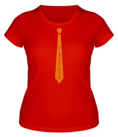 Женская футболка Стильный оранжевый галстук