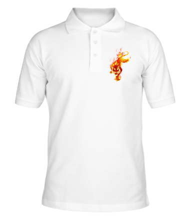 Мужская футболка поло Тигр в огне