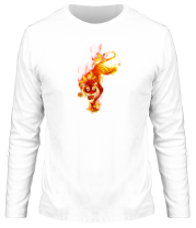 Мужская футболка длинный рукав Тигр в огне фото