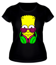Женская футболка Барт Симпсон в клубе фото