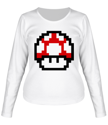 Женская футболка длинный рукав Mario Mushroom