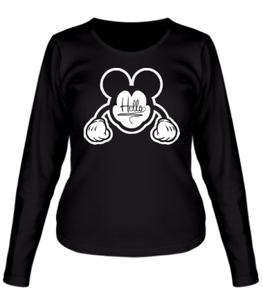 Женская футболка длинный рукав Hello, Mickey Mouse