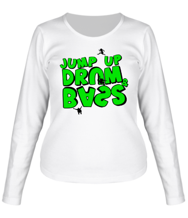 Женская футболка длинный рукав Jump up Drum and Bass