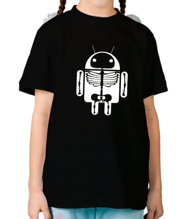 Детская футболка Скелет Android