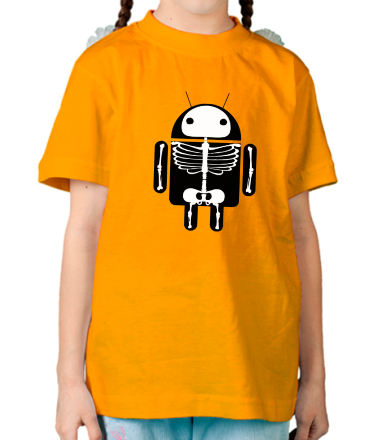 Детская футболка Скелет Android