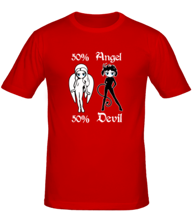 Мужская футболка 50% Angel 50% Devil