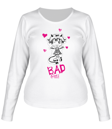 Женская футболка длинный рукав Bad Girl