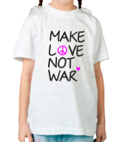 Детская футболка Make love not war фото