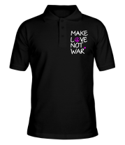 Мужская футболка поло Make love not war фото