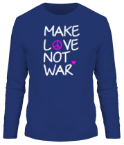 Мужская футболка длинный рукав Make love not war фото